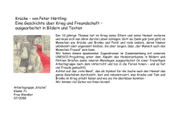 Krücke – von Peter Härtling: Eine Geschichte über Krieg und Freundschaft – ausgearbeitet in Bildern und Texten Der 13-jährige Thomas hat im Krieg.