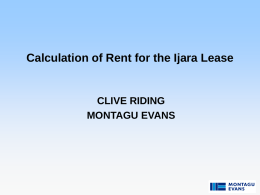 Calculation of Rent for the Ijara Lease  CLIVE RIDING MONTAGU EVANS Property Owner  Ijara Lease  Propco  Occupational Leases  Prophold Owner.