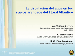 La circulación del agua en los suelos arenosos del litoral Atlántico  J.V.