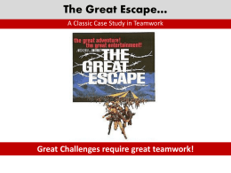 The Great Escape… A Classic Case Study in Teamwork  Great Challenges require great teamwork!