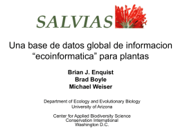 Una base de datos global de informacion “ecoinformatica” para plantas Brian J.