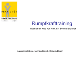 Rumpfkrafttraining Nach einer Idee von Prof. Dr. Schmidtbleicher  Ausgearbeitet von: Mathias Schink, Roberto Desch.