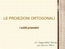 LE PROIEZIONI ORTOGONALI I solidi prismatici  I.C. “Luigi Coletti” Treviso  prof. Giovanni Tessitore.
