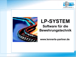 LP-SYSTEM Software für die Bewehrungstechnik www.lennerts-partner.de   Vorstellung der LENNERTS & PARTNER GmbH       Der Stammsitz der LENNERTS & PARTNER GmbH befindet sich in Coburg (Deutschland).