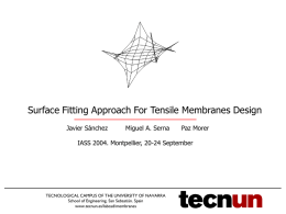 Surface Fitting Approach For Tensile Membranes Design Javier Sánchez  Miguel A. Serna  Paz Morer  IASS 2004.