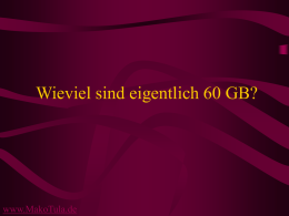 Wieviel sind eigentlich 60 GB?  www.MakoTula.de Ein Bit kennt jeder!  www.MakoTula.de Ein Byte sind 8 Bit:  www.MakoTula.de.