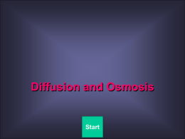 Diffusion and Osmosis  Start Quit   TABLE OF CONTENTS Diffusion  Osmosis Living Cell Osmosis  Quit  Diffusion and Osmosis   DIFFUSION Dialysis Equipment Equipment Set Up Results  Quit  Diffusion and Osmosis   Diffusion (Dialysis Equipment) glass dish  dialysis tubing  glucose test strips  closures  pipet Quit  Diffusion and Osmosis   Initially,