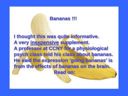Bananas !!!  I thought this was quite informative. A very inexpensive supplement. A professor at CCNY for a physiological psych class told his class.