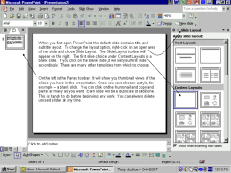 Tony Judice – 3-6-2007   Increase-decrease font size  Views Menus  Insert Clip Art  Fill color – Line color – Font color  Insert Pic from File Shadow control –