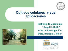 Cultivos celulares y sus aplicaciones Instituto de Oncología “Angel H. Roffo” Área de Investigación Dpto.