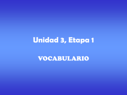 Unidad 3, Etapa 1 VOCABULARIO DISCUSS WAYS TO STAY FIT AND HEALTHY.