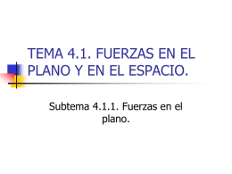 TEMA 4.1. FUERZAS EN EL PLANO Y EN EL ESPACIO. Subtema 4.1.1.