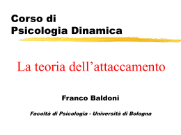 Corso di Psicologia Dinamica  La teoria dell’attaccamento Franco Baldoni Facoltà di Psicologia - Università di Bologna.