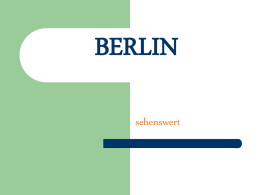 BERLIN sehenswert    Berlin ist Bundeshauptstadt und Regierungssitz der Bundesrepublik Deutschland.  Als Stadtstaat ist Berlin ein eigenständiges Land und bildet das Zentrum der Metropolregion Berlin/Brandenburg. 