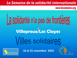 Villepreux/Les Clayes  16 et 21 novembre 2010   SSI – 3ème édition  SSI – 3ème édition Porté par l’association de parents d’élèves FCPE durant les 2
