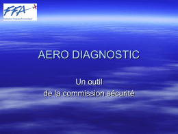 AERO DIAGNOSTIC Un outil de la commission sécurité Qu’est-ce qu’ Aéro Diagnostic ?  C’est un outil conçu pour les Présidents d’aéro-clubs et leurs.