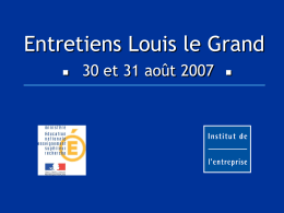 Entretiens Louis le Grand   30 et 31 août 2007     Étude de cas  STMicroelectronics  MM Barillec, Petri, Mme Massu-Dugard  Mme Pelleautier  Entretiens Louis le Grand.