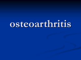 osteoarthritis  הגדרה   בעיית פרקים כרונית  , בה מתרחש תהליך מתקדם   של התרככות ואיבוד צורה של הסחוס   הארטיקולרי  . התהליך מלווה בצמיחה חדשה של   סחוס ועצם בגבולות.