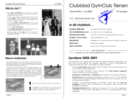 Clubblad GymClub Tienen  Juni 2008  Wist je dat ?  Trouw Annelies en Niels  Clubblad GymClub Tienen Vierde Editie – Juni 2008  125 oplagen  •  Onze eerste brevettendag een.