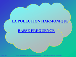 LA POLLUTION HARMONIQUE BASSE FREQUENCE  5 juin 2002  Claude Dumortier - Philippe Enjalbert Stage TS-IRIS Académie Aix-Marseille   INTRODUCTION  QU’EST-CE QUE LA POLLUTION HARMONIQUE ? MISES EN EVIDENCE EXPERIMENTALES CONCLUSION  5