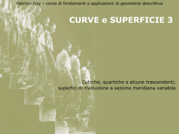 Fabrizio Gay – corso di fondamenti e applicazioni di geometria descrittiva  CURVE e SUPERFICIE 3  Cubiche, quartiche e alcune trascendenti; superfici di rivoluzione.