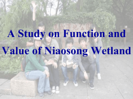 A Study on Function and Value of Niaosong Wetland   Outline 1. Purposes  2. Research Questions  5.