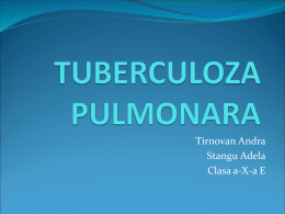 Tirnovan Andra Stangu Adela Clasa a-X-a E    Ce este tuberculoza?   Tuberculoza (abrev. TBC) este o infectie bacteriana care este localizata cel mai des in plamani.