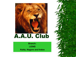A.A.U. Club Branch: LIONS Alaitz, Nagore and Iratxe   INTRODUCTION .BIG NEWS!  .FACTS  .LITERATURE  .PUZZLES  .AUTHORS   BIG NEWS!!! One rabbit named Alnair from Donostia lived inside the stomach of one boy. He was hungry and.