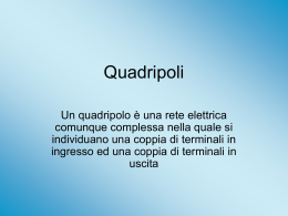 Quadripoli Un quadripolo è una rete elettrica comunque complessa nella quale si individuano una coppia di terminali in ingresso ed una coppia di terminali.