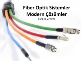 Fiber Optik Sistemler Modern Çözümler UĞUR KESEN   - Fiber, ışık kaynağından gelen sinyallerin (ışık) hedefteki kaynağa iletilmesidir. - Kendisini çevreleyen kablolarla korunurlar.   TARİHİ - 1920 den bu yana fiber optik bilinen.