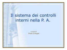 Il sistema dei controlli interni nella P. A. a cura di  Paolo D’Angeli   2 di 116   3 di 116   AGENDA I  CONTESTO NORMATIVO  II  CONTROLLO DI GESTIONE  III  CONTROLLO STRATEGICO  IV  VALUTAZIONE DEI DIRIGENTI  V  CONTROLLO.