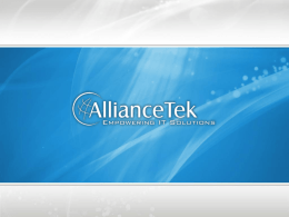 Agenda About AllianceTek How AllianceTek Works What’s Behind Our Success? Project Types and Examples What Clients Say   About AllianceTek AN OVERVIEW   About AllianceTek For almost a decade AllianceTek has.
