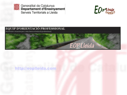 http://eoplleida.com EOP, un equip territorial de suport. Qui som Som grups de treball formats per personal docent de secundària de diferents perfils professionals: