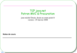 TCP java.net Patron MVC & Procuration jean-michel Douin, douin au cnam point fr version : 29 Janvier 2008  Notes de cours  ESIEE   Sommaire pour les patrons •