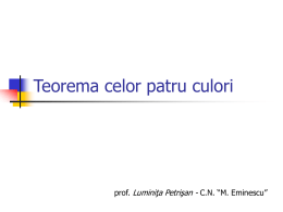 Teorema celor patru culori  prof. Luminiţa Petrişan - C.N. “M. Eminescu”   Despre colorarea hărţilor   În 1852, Francis Guthrie a încercat să coloreze o hartă reprezentând comitatele Angliei, astfel.
