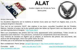 ALAT Aviation Légère de l’Armée de Terre 8ème partie  Ami(e) Internaute, Ce douzième diaporama est le huitième et dernier d’une série sur l’ALAT en.