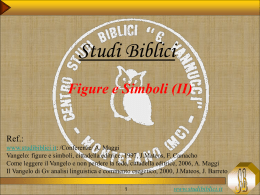 Studi Biblici Figure e Simboli (II)  Ref.: www.studibiblici.it: /Conferenze/ A. Maggi Vangelo: figure e simboli, cittadella editrice, 1997, J.Mateos, F.