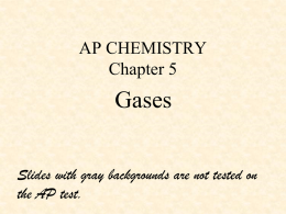 AP CHEMISTRY Chapter 5  Gases Slides with gray backgrounds are not tested on the AP test.
