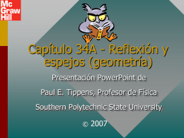 Capítulo 34A - Reflexión y espejos (geometría) Presentación PowerPoint de Paul E. Tippens, Profesor de Física  Southern Polytechnic State University ©   Objetivos: Después de completar este módulo.