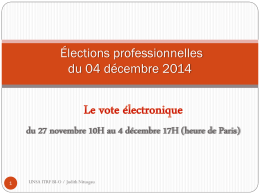 Élections professionnelles du 04 décembre 2014  du 27 novembre 10H au 4 décembre 17H (heure de Paris)  UNSA ITRF BI-O / Judith Nitusgau   2  UNSA.