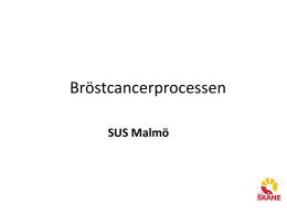 Bröstcancerprocessen SUS Malmö   Bröstcancer - Malmö • Inbjudan - möjlighet för lokala processteamet att delta i ett utvecklingsprogram 2012-13 – Bröstcentrum nyetablerat • samlokalisation av mammografi,