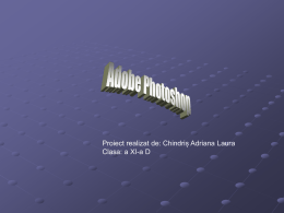 Proiect realizat de: Chindriș Adriana Laura Clasa: a XI-a D   Adobe Photoshop este un software folosit pentru editarea imaginilor digitale pe calculator, program.