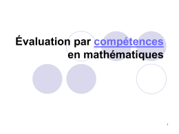 Évaluation par compétences en mathématiques FORMATION : ce que dit le programme Bac Pro  « La démarche pédagogique … La résolution de problèmes.