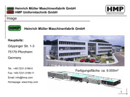 Heinrich Müller Maschinenfabrik GmbH HMP Umformtechnik GmbH  Image Heinrich Müller Maschinenfabrik GmbH  Hauptsitz: Göppinger Str.