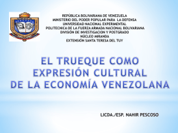 REPÚBLICA BOLIVARIANA DE VENEZUELA MINISTERIO DEL PODER POPULAR PARA LA DEFENSA UNIVERSIDAD NACIONAL EXPERIMENTAL POLITECNICA DE LA FUERZA ARMADA NACIONAL BOLIVARIANA DIVISIÓN DE INVESTIGACION.