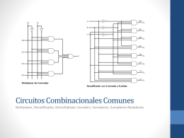 Circuitos Combinacionales Comunes Multiplexer, Decodificador, Demultiplexer, Encoders, Sumadores, Sumadores-Restadores CircuitosCombinacionalesComunes–Multiplexer  Multiplexer (Multiplexor) El multiplexer conecta varias entradas con una única salida.