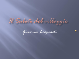 Giacomo Leopardi , La donzelletta vien dalla campagna, in sul calar del sole, col suo fascio dell’erba; e reca in mano un mazzolin di.