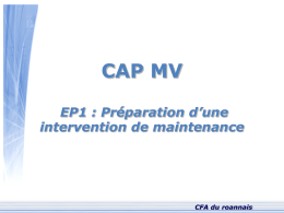 CAP MV EP1 : Préparation d’une intervention de maintenance  CFA du roannais   MISE EN SITUATION Description de la situation d’évaluation Sur un véhicule Peugeot 307, le.
