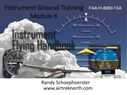 Instrument Ground Training Module 6  Randy Schoephoerster www.airtreknorth.com   Agenda • Airports, ATC and Airspace – – – – – – – – – – –  Contact and Visual Approaches SDF and LDA Approaches Runway Visual Range Missed Approaches ILS Specifications &