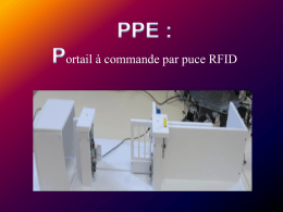 ortail à commande par puce RFID Sommaire I. Introduction I. II. III.  Problème Réflexion Modélisation du portail  II.